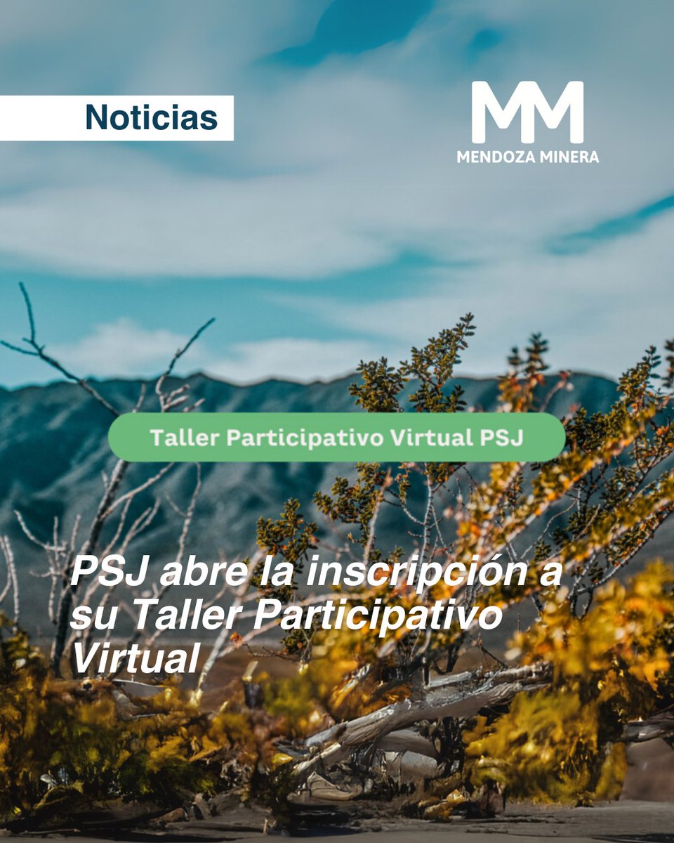 En este espacio se brindará información sobre el Proyecto minero y se responderán consultas de vecinos y vecinas.

🔗 Link: mendozaminera.com/post/psj-abre-…

#MendozaMinera #PortalDeNoticias #IndustriaMinera #InformaciónTécnica #Análisis #Conocimiento