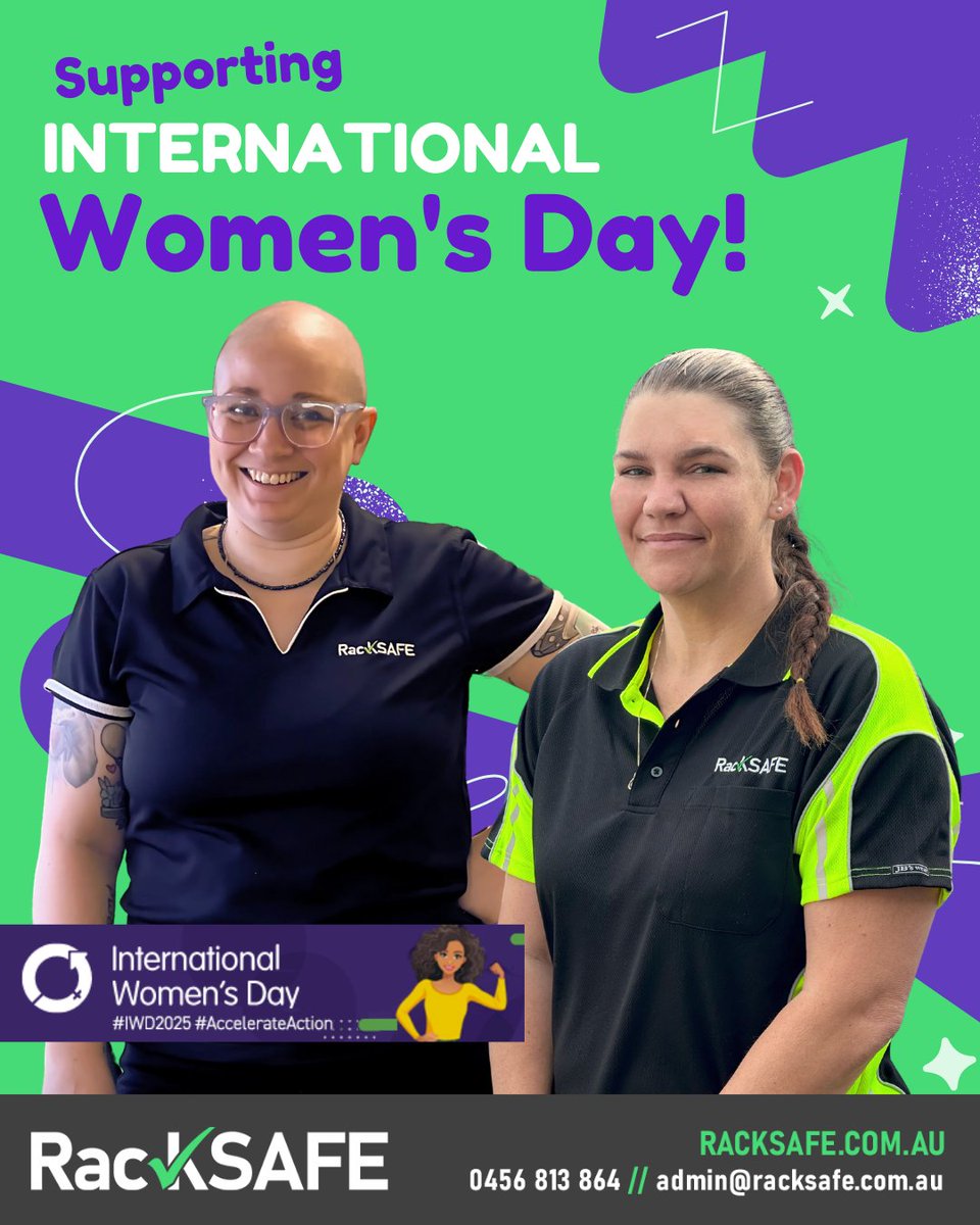 RackSafeAudits's tweet photo. 💜💚 While Cyclone Alfred brought challenges, we won’t miss celebrating #IWD! Our incredible women at RackSAFE have stepped up - rescheduling, communicating, and preparing. Their resilience is inspiring. Today, we celebrate them &amp; all women breaking barriers! 💪 #RackSAFE https://t.co/jc1ZrSP2zf