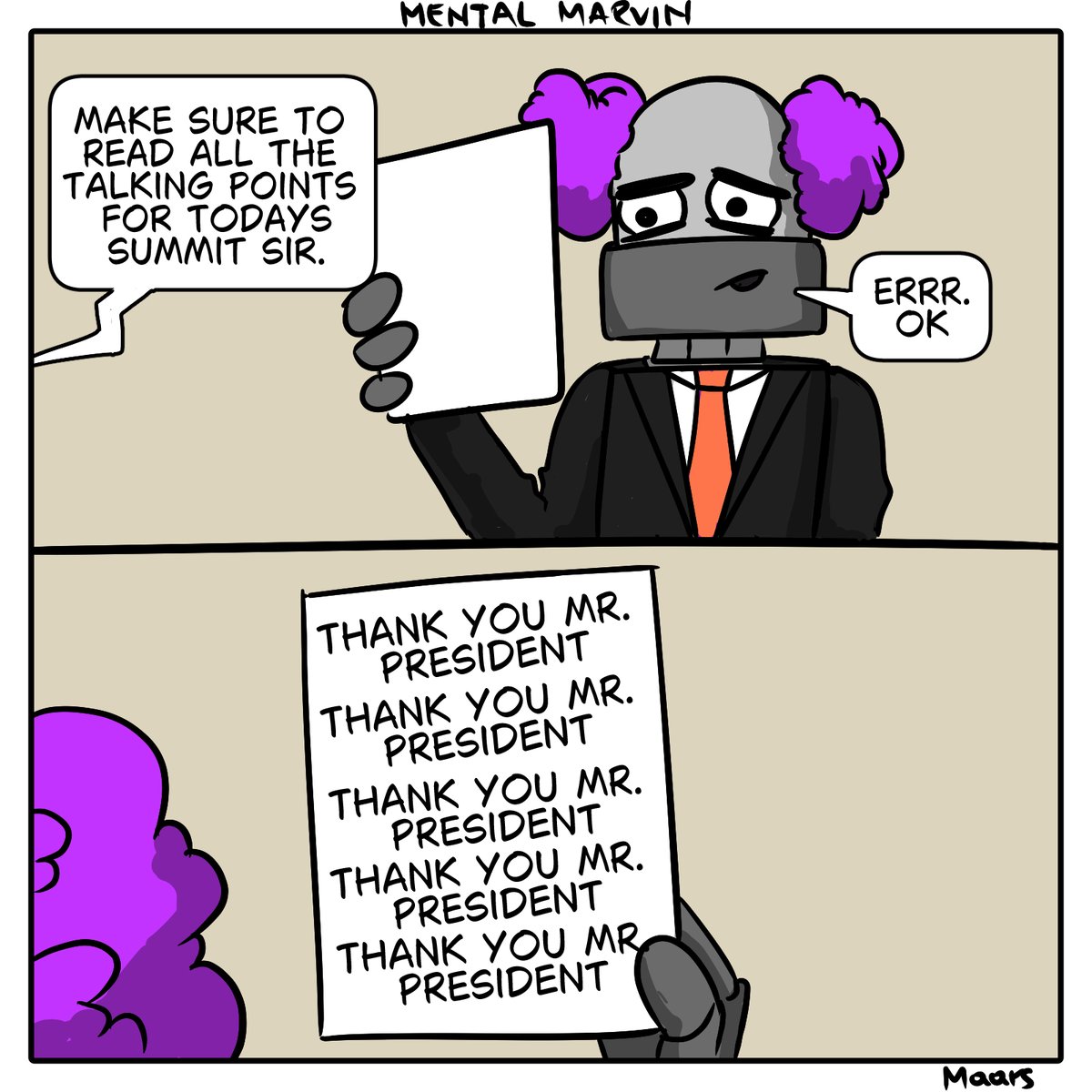 MaarsComics's tweet photo. hopefully Marvin will remember all the talking points for the Crypto White House Summit
#summitcrypto https://t.co/VqT3Adgujp