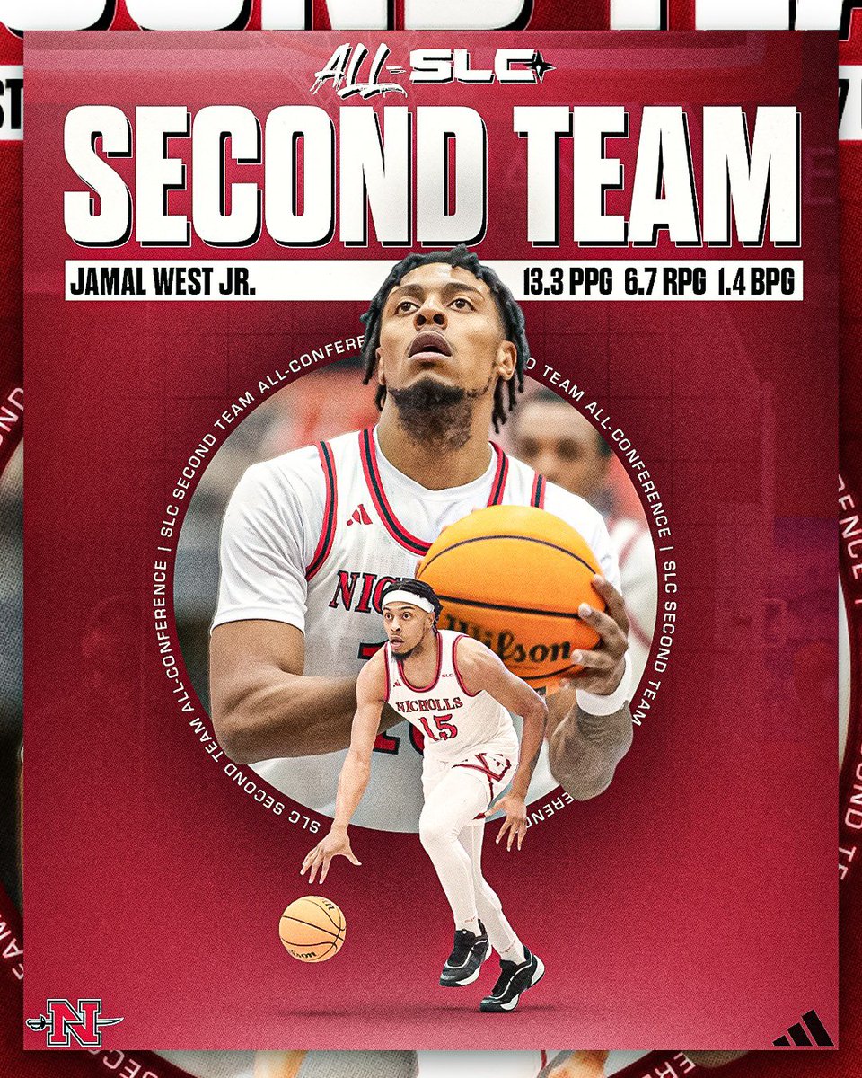 BACK to BACK Second Team All-Conference selections for our leader Jamal West Jr.🔥

#OnlyUs | #GeauxColonels⚔️