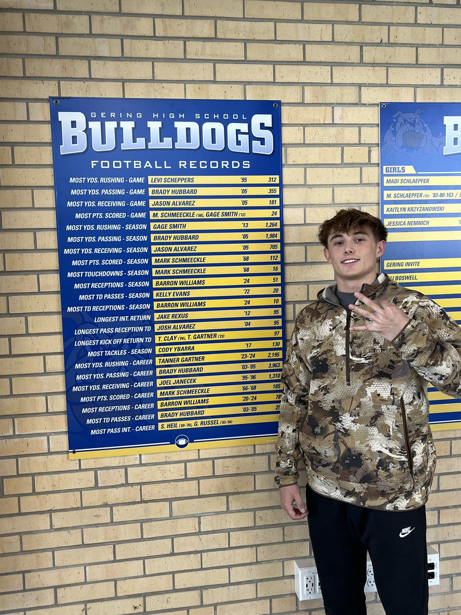 Gering Football (@geringfootball) on Twitter photo Congratulations to <a href="/bwilliams2025/">Barron Williams</a> who officially etched his name into the record books today! #GoDawgs Congratulations to <a href="/bwilliams2025/">Barron Williams</a> who officially etched his name into the record books today! #GoDawgs