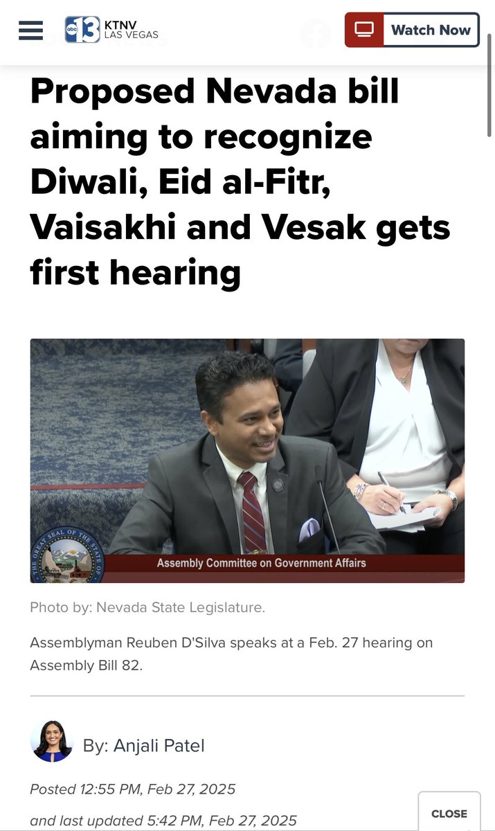 aanhpinv's tweet photo. Our caucus members have been in the news this week for their good work! Check out this article from @KTNV about AB 82 sponsored by Assem. @HanadiD34 and Assem. @ReubenDSilvaNV. This bill recoginzes holidays that are important to our AANHPI community! ❤️

#NVLeg #aanhpipride https://t.co/LwsaJ6j519