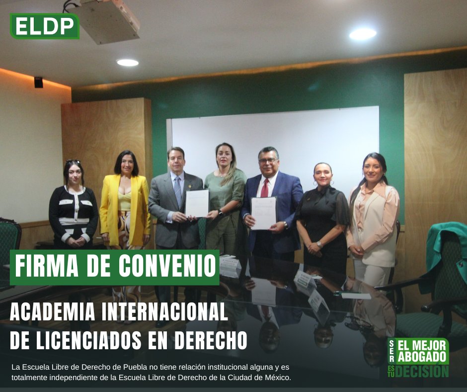 ELDPuebla's tweet image. Hoy, la ELDP firmó un Convenio de Colaboración con la Academia Internacional de Licenciados en Derecho, con el propósito de establecer alianzas que fortalezcan la formación académica y profesional de nuestra Comunidad Libre.

#ComunidadLibre ⚖ #ELDP