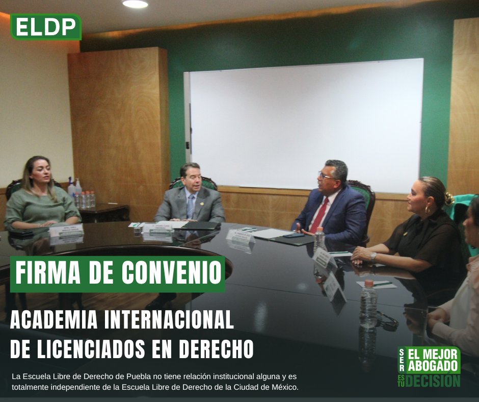 ELDPuebla's tweet image. Hoy, la ELDP firmó un Convenio de Colaboración con la Academia Internacional de Licenciados en Derecho, con el propósito de establecer alianzas que fortalezcan la formación académica y profesional de nuestra Comunidad Libre.

#ComunidadLibre ⚖ #ELDP