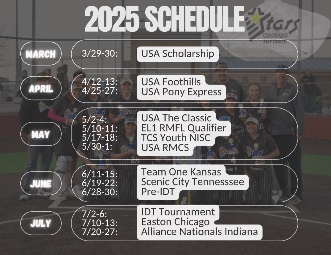 2025 Schedule Drop