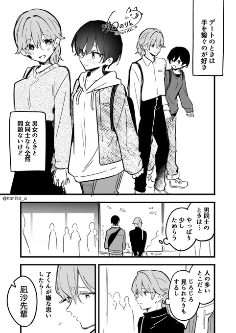 男にも女にもなるカップル
手をつなぎたい先輩(1/2) 