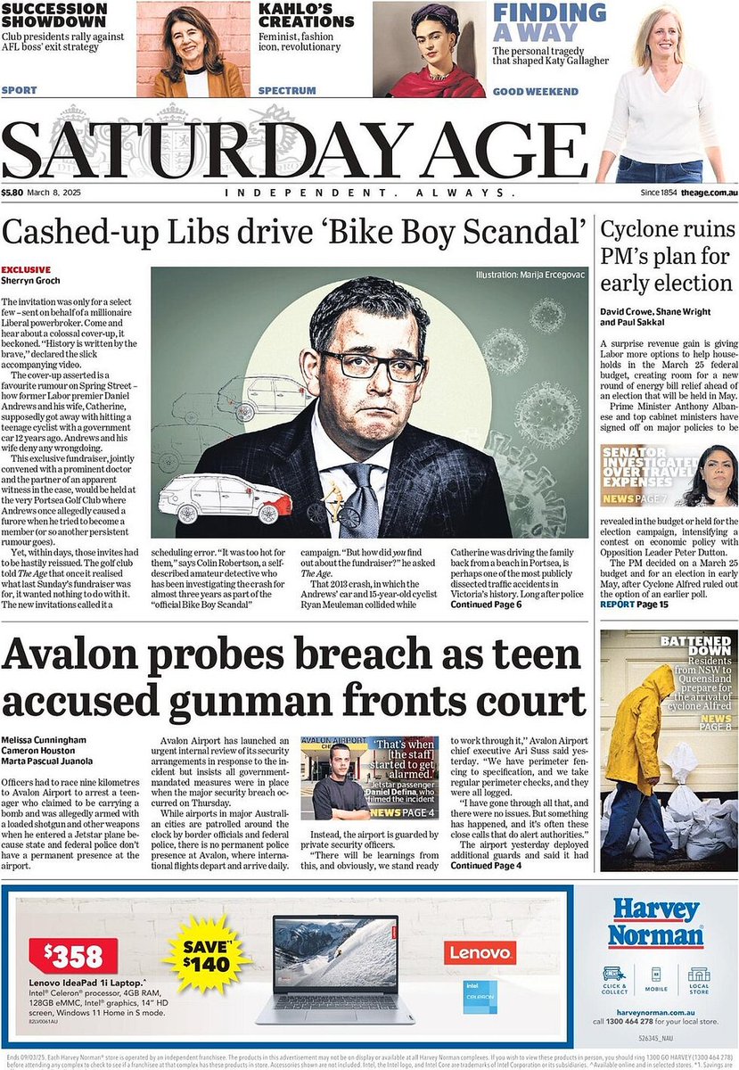 ukpapers's tweet photo. 🇦🇺 Cashed-Up libs Drive 'Bike Boy Scandal'

▫The Age unveils key players paying the bills and driving the legal campaign that has consistently embroiled the former premier
▫Sherryn Groch

#frontpagestoday #Australia @theage https://t.co/oCa9bqbDW7