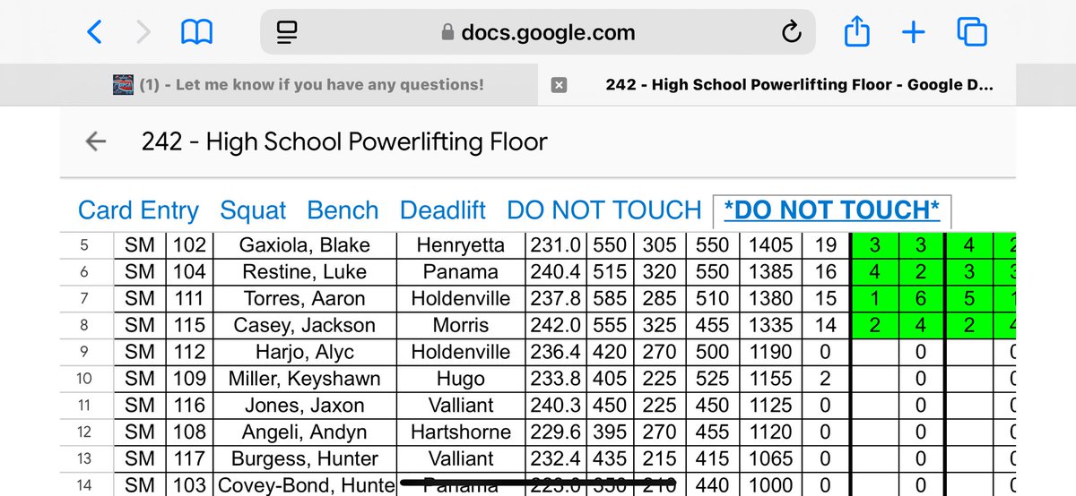 AnthonyGaxiola2's tweet photo. 550 squat,305 bench and 550 deadlift for 1405 total. State meet next week!! Super proud of my son. @nwosufootball @Coach_J_Medrano @alexbaxter99 @RonnieJJones https://t.co/J7EPYHar4s