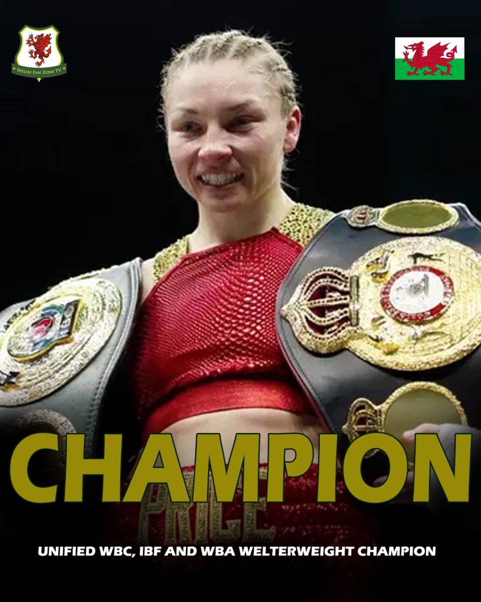 SHE’S DONE IT!

Cymru’s Lauren Price has became a Unified Welterweight World Champion after defeating Natasha Jonas by unanimous decision! 🏴󠁧󠁢󠁷󠁬󠁳󠁿👑