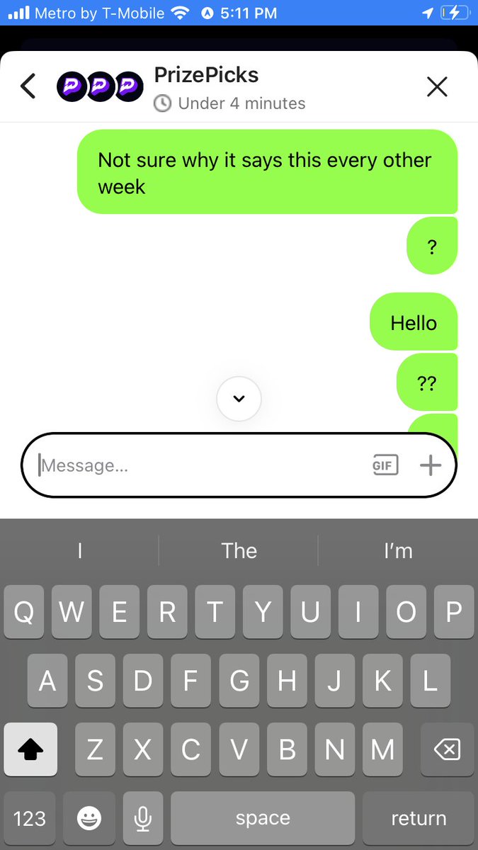 bea22284's tweet photo. @PrizePicks Why does prize picks have THE WORST customer service ever y’all need to remove the wording on the chat instead of saying under 4mins to respond you need to put will respond in a day or 2 it’s be almost 2hrs and no response https://t.co/VPj2uEg6K4