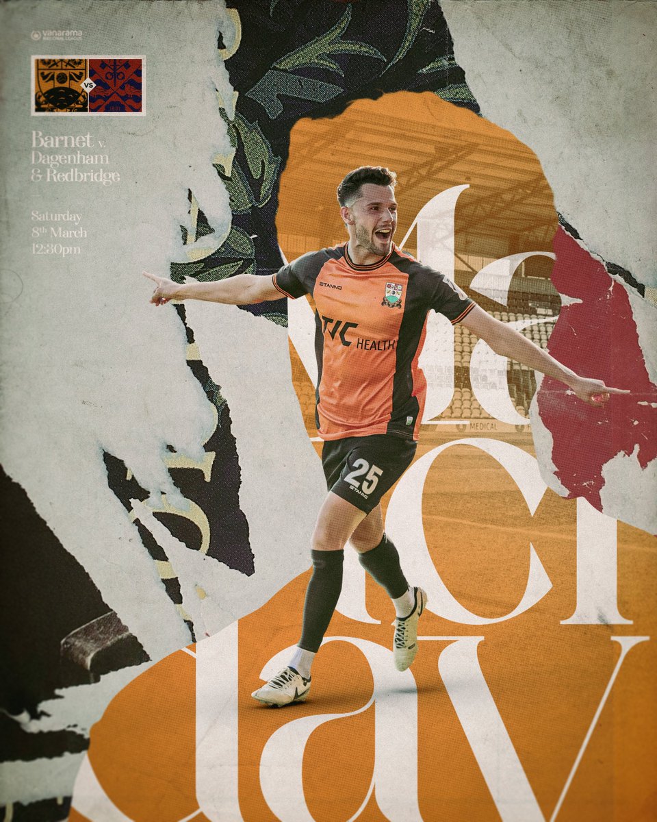 MATCHDAY!

🆚Dagenham &amp; Redbridge

🏆Vanarama National League

🏟️The Hive Stadium

⏰12:30

#BarnetFC🐝