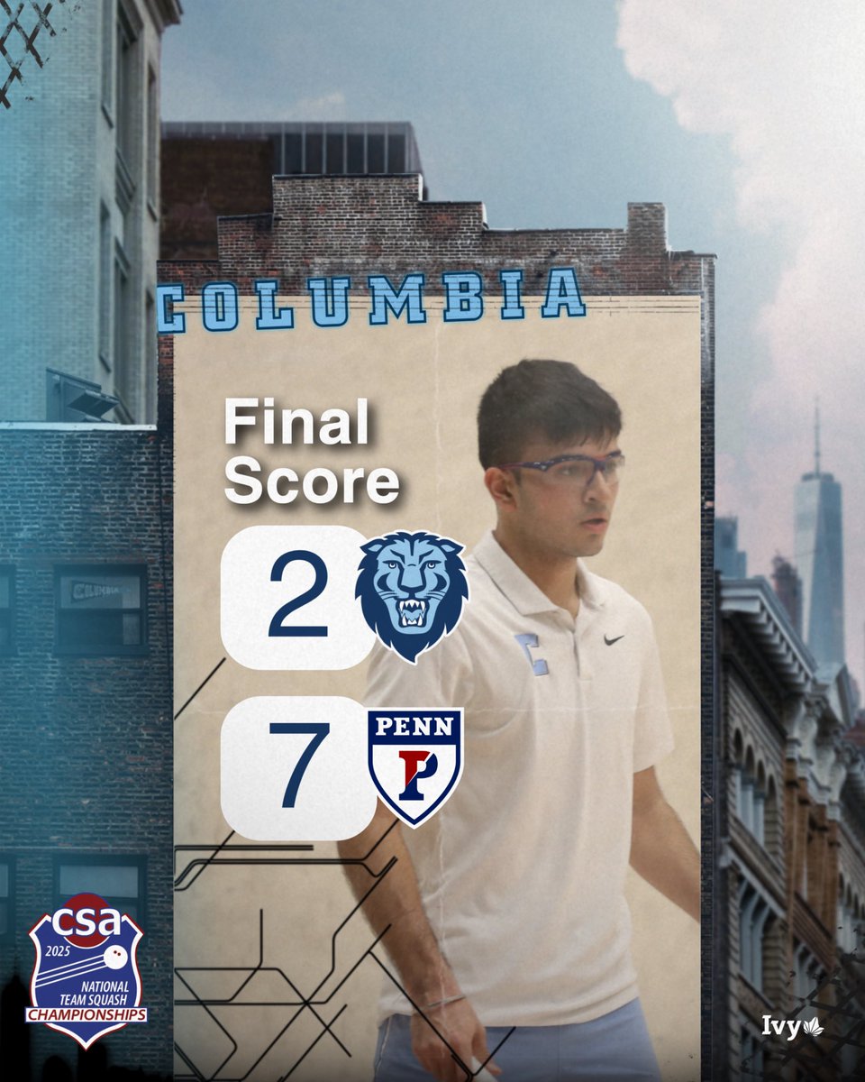 Men’s squash falls to #1 Penn in the quarterfinals today.

#RoarLionRoar 🦁 // #OnlyHere 🗽
