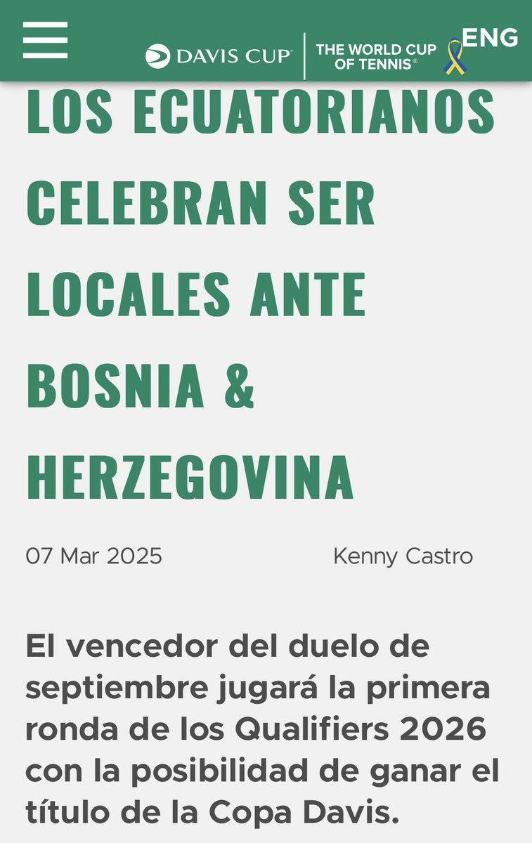 #CopaDavis Los ecuatorianos celebran ser locales ante Bosnia &amp; Herzegovina🎾
Reacciones del capitán Raúl Viver y Andy Andrade 🇪🇨👇
copadavis.com/es/noticias/33…