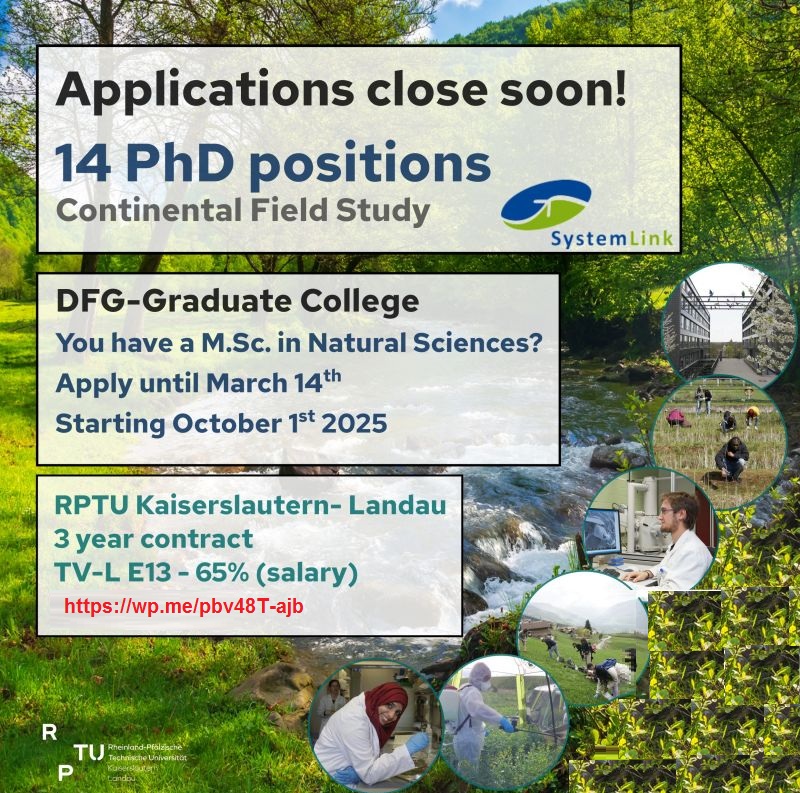agristok's tweet photo. 📌 14 PhD Funded Positions in Natural Sciences at University of Kaiserslautern–Landau, Germany 🇩🇪, See details at: https://t.co/YXcFbHitEW via @agristok