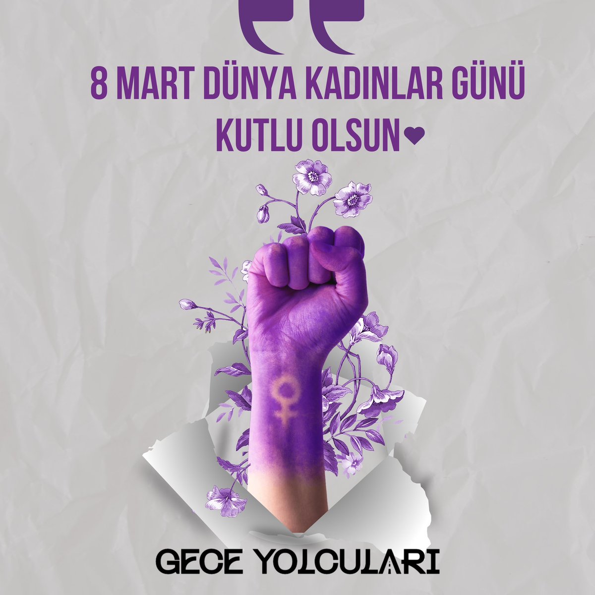 Gece Yolcuları (@geceyolculari) on Twitter photo ✊🌷
#8MartDünyaKadınlarGünü 
#8MartDünyaEmekçiKadınlarGünü ✊🌷
#8MartDünyaKadınlarGünü 
#8MartDünyaEmekçiKadınlarGünü