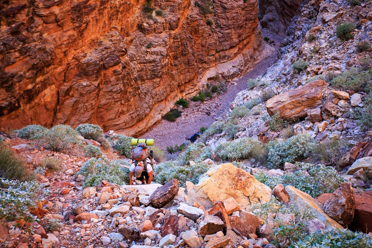 jakeparlay's tweet photo. @rcmcginley Yes - led a group of 9, back in 2013. We hiked it from Grandview to Lipan.

Stupidly, we climbed up the walls in that slot, instead of pushing further in to find a safer approach https://t.co/vCafSCSuWu