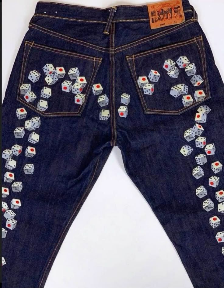 rogue's tweet image. Evisu dice jeans