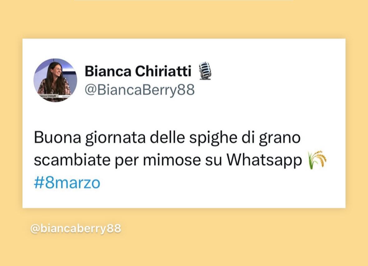 BiancaBerry88's tweet photo. Imperterrito come ogni 8 marzo #FestaDellaDonna https://t.co/vie6XK4aLt