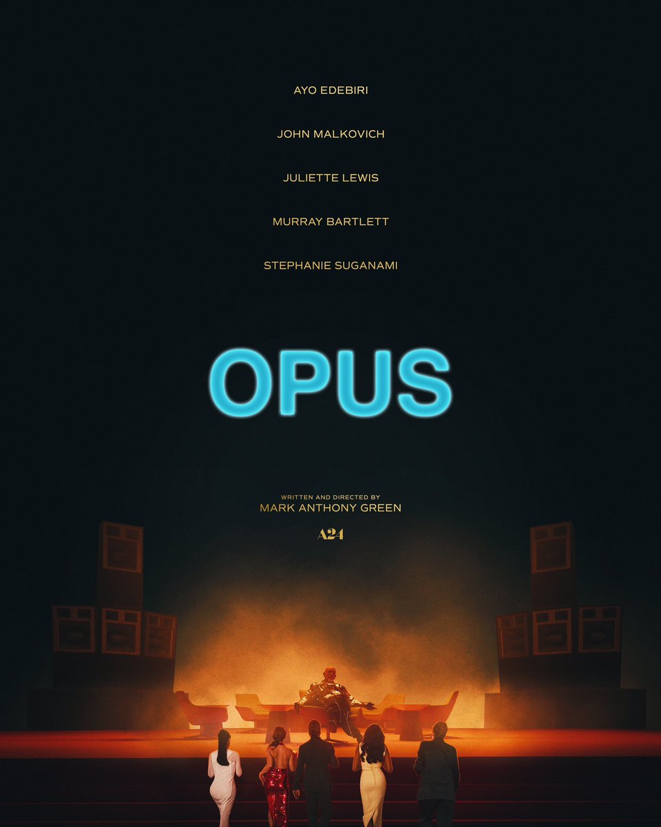 FilmUpdates's tweet image. New poster for Mark Anthony Green’s ‘OPUS’ starring Ayo Edebiri, John Malkovich, Juliette Lewis, Murray Bartlett and Stephanie Suganami.

In theaters March 14.