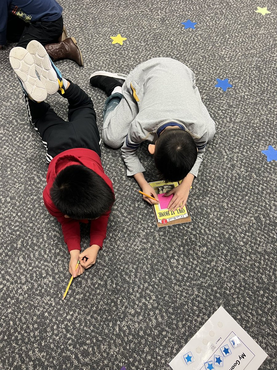 Mrs, Gaitsch’s students finding evidence to support the central message of our book this week.