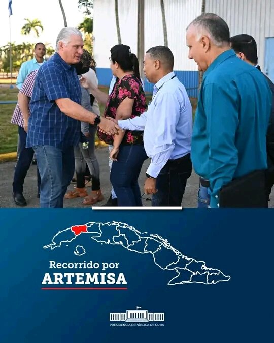 sadyDopi's tweet photo. El Primer Secretario del CCPCC y Presidente de la República, 
@DiazCanelB recorre áreas de la Empresa Productora de Ómnibus Evelio Prieto Guillama, en #Guanajay, donde conoce sobre el ensamblaje de motos y nuevos proyectos de trabajo de la entidad. 
#ArtemisaJuntosSomosMás https://t.co/SP30bNXJ2i
