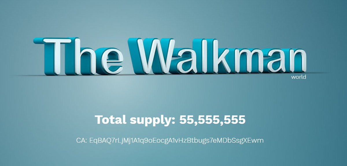 TheWalkman_5555's tweet photo. The Walkman is live🚀🚀🚀

CA: EqBAQ7rLjMj1A1q9oEocgA1vHzBtbugs7eMDbSsgXEwm

Chart: https://t.co/RVnavIjTto

Website: https://t.co/o2aK9LLoDz
Twitter: https://t.co/BtSeys17T6
Telegram: https://t.co/rCsNK9aAwa
Instagram: https://t.co/u7A69maqoa https://t.co/3wEysd2tJ5