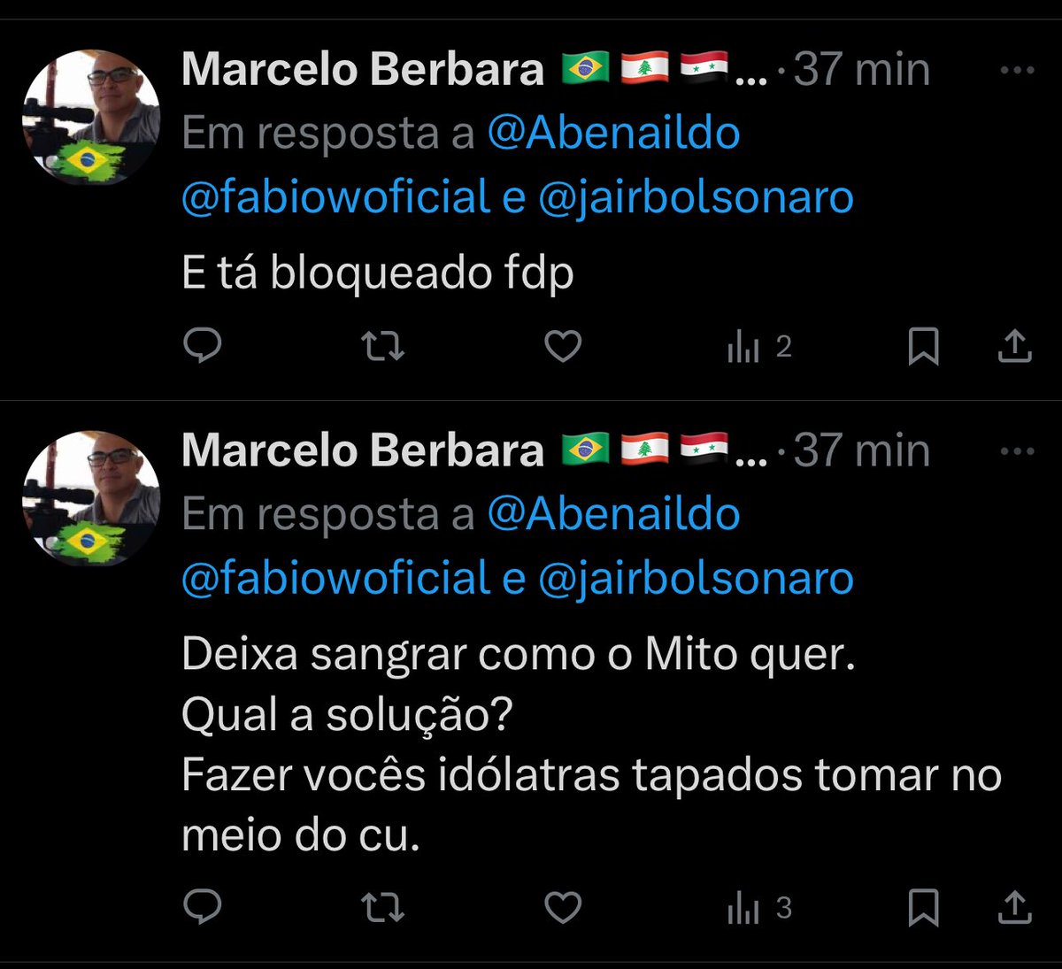 Abgf_Brasil's tweet photo. Como você é COVARDE E FROUXO @BarboraMarcelo 

UMA BONECA MAMADORA!

FDP OTÁRIO!! 

Machão de rede social 🏳️‍🌈, conheço o teu tipinho, a Lá Janones!! https://t.co/k98KyxTFPD