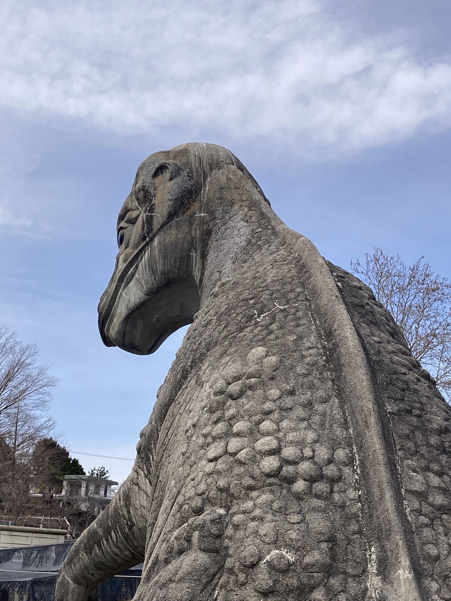 OuBwp's tweet photo. 名古屋東山動植物園に在る

プロントザウルス
ステゴザウルス
Tレックス

動植物園が中が進化しても、これら３体は５０年以上前から在るんだよね。 https://t.co/v07e4VhFJG