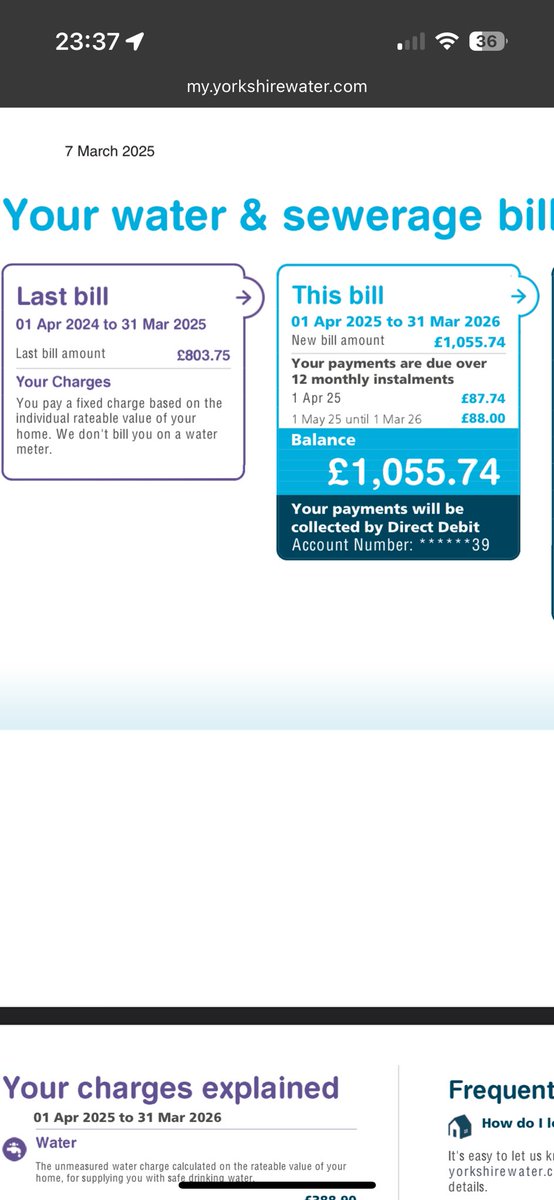 danrobborobson's tweet photo. @Ofwat how can this be justified when @YorkshireWater have been knowingly dumping waste and paying massive 6 figure bonuses for doing a crap job! Until they actually provide the service I pay for, I’ll be holding back the ‘sewerage’ charge they take to ‘treat’ my waste water! https://t.co/KjlePPpivN