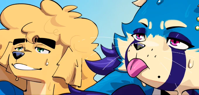 Couple of sweaty critters on the you know where |