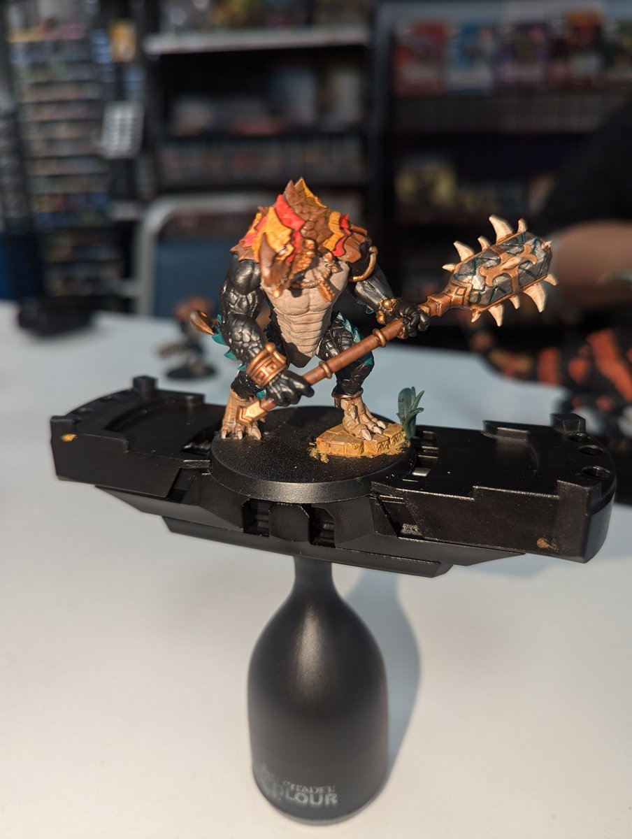 Anomaly_Stratic's tweet photo. The last Kroxigor is done! Enjoy a bonus shot of him with his brothers and the carno! #warhammer #warhammercommunity #miniatures #PaintingWarhammer https://t.co/isMnKBSs20