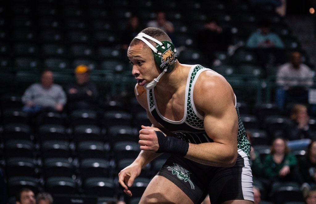 OhioBobcatsWR's tweet photo. Jordan Greer advances to the MAC Championship with a 9-0 major decision!

#OUohyeah https://t.co/lYyfYklydN