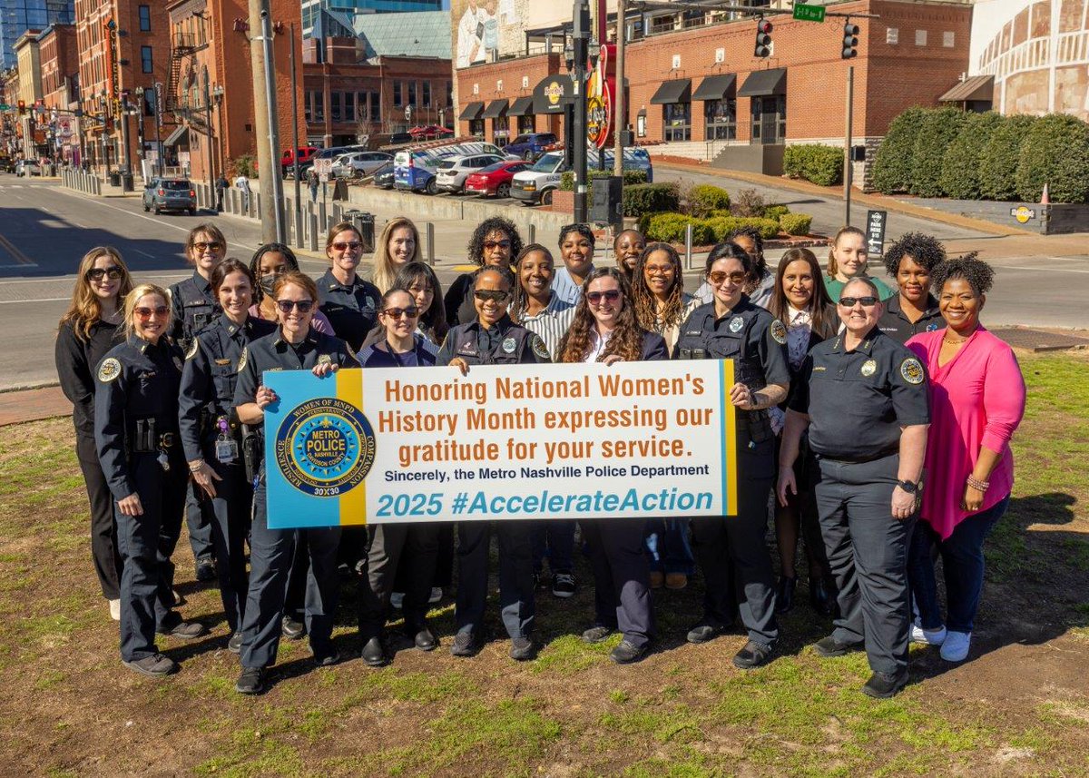 MNPDNashville's tweet photo. On this International Women's Day, we salute the women of the MNPD: officers, crime lab scientists and professional support staff for everything they do to keep Nashville safe. Thank you all! https://t.co/3E60IxS9ue
