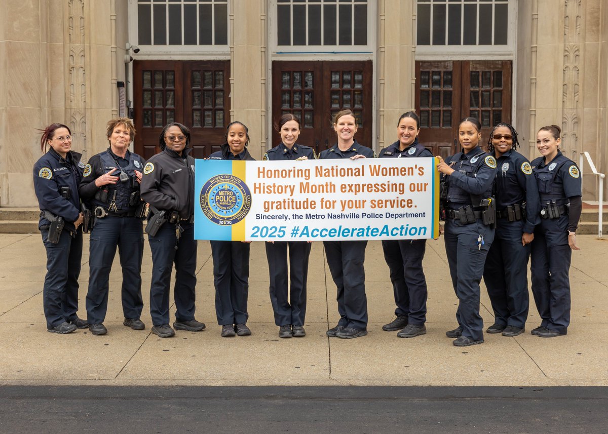 MNPDNashville's tweet photo. On this International Women's Day, we salute the women of the MNPD: officers, crime lab scientists and professional support staff for everything they do to keep Nashville safe. Thank you all! https://t.co/3E60IxS9ue