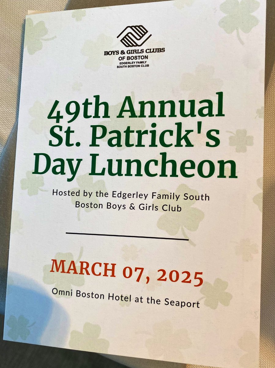 Philip J. Carver (@philipcarver) on Twitter photo Great day today representing <a href="/UMassBoston/">UMass Boston</a> at the Edgerley Family #SouthBoston Club’s <a href="/bgcboston/">Boys & Girls Clubs of Boston</a> 49th Annual St. Patrick’s Day ☘️ Luncheon with <a href="/SCDAONews/">District Attorney Kevin Hayden</a> <a href="/ErinforBoston/">Erin Murphy</a> <a href="/FitzforBoston/">John FitzGerald</a> <a href="/RepDanHunt/">Dan Hunt</a> <a href="/YMCA_Boston/">YMCA Greater Boston</a> Great day today representing <a href="/UMassBoston/">UMass Boston</a> at the Edgerley Family #SouthBoston Club’s <a href="/bgcboston/">Boys & Girls Clubs of Boston</a> 49th Annual St. Patrick’s Day ☘️ Luncheon with <a href="/SCDAONews/">District Attorney Kevin Hayden</a> <a href="/ErinforBoston/">Erin Murphy</a> <a href="/FitzforBoston/">John FitzGerald</a> <a href="/RepDanHunt/">Dan Hunt</a> <a href="/YMCA_Boston/">YMCA Greater Boston</a>