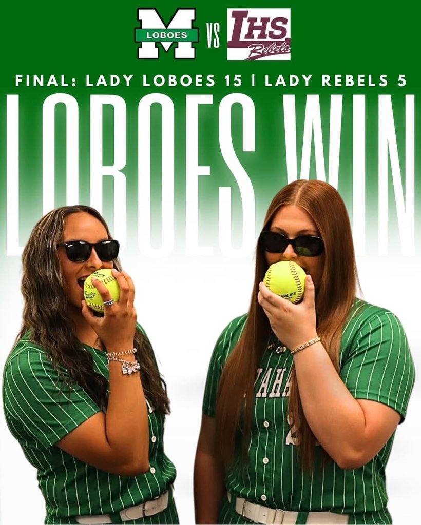 ✨Lady Loboes Win 15-5✨Brooklyn Sanchez &amp; Brylee Merrick got it done in the circle &amp; at the plate! Brooklyn with a grandslam in the 2nd inning &amp; Brylee went yard in the 5th inning! Way to play some good ball today Lady Loboes!!! 🐾🐾