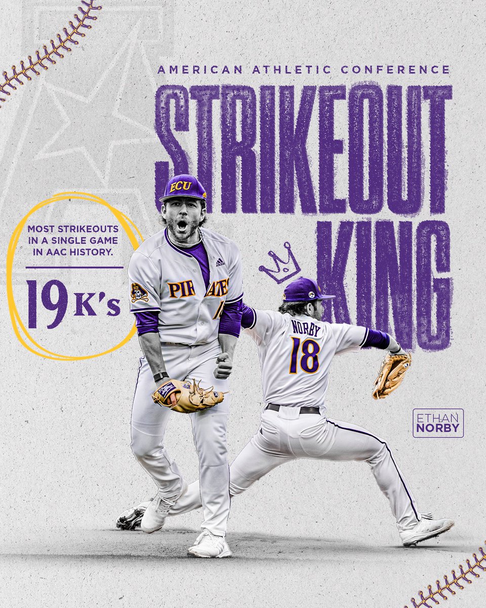 ECUBaseball's tweet photo. STRIKEOUT KING👑

@American_Conf | @norby_ethan https://t.co/msPYEbh8c5
