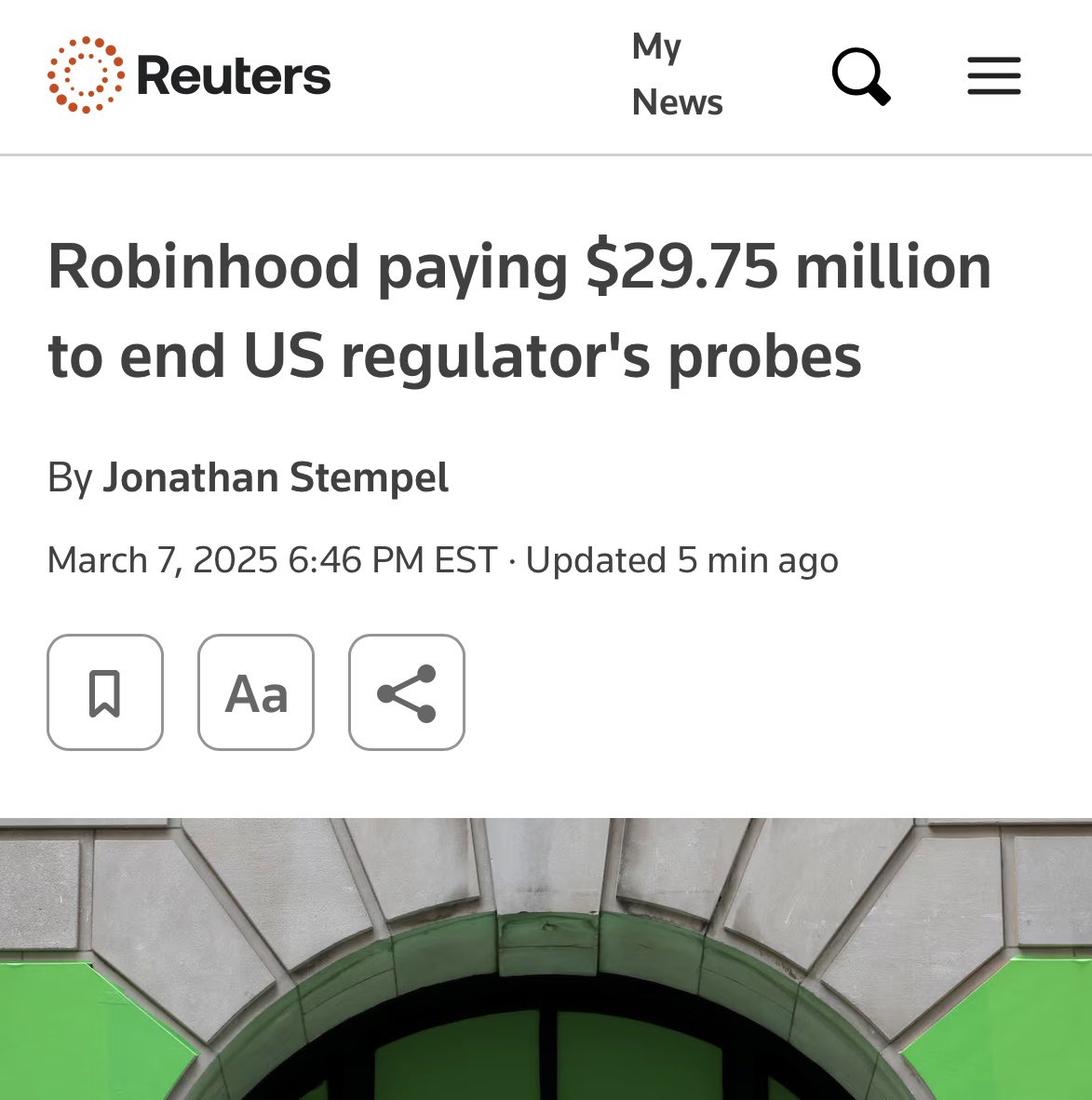 xMarketNews's tweet photo. BREAKING🚨 Robinhood Pays $29.7M Fine Over $GME and $AMC Trading HALTS, Settles with FINRA Without Admitting Any Wrongdoing https://t.co/d92YgZE78N