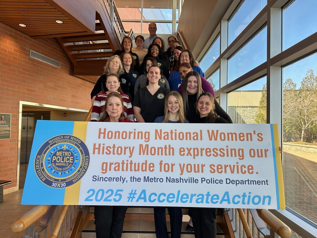 MNPDNashville's tweet photo. On this International Women's Day, we salute the women of the MNPD: officers, crime lab scientists and professional support staff for everything they do to keep Nashville safe. Thank you all! https://t.co/3E60IxS9ue