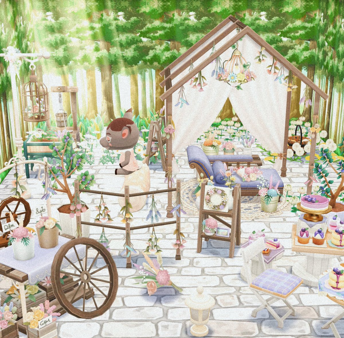 ナディアちゃんのドライフラワーショップ🍃👒

#ポケ森コンプリート 
#ポケ森レイアウト