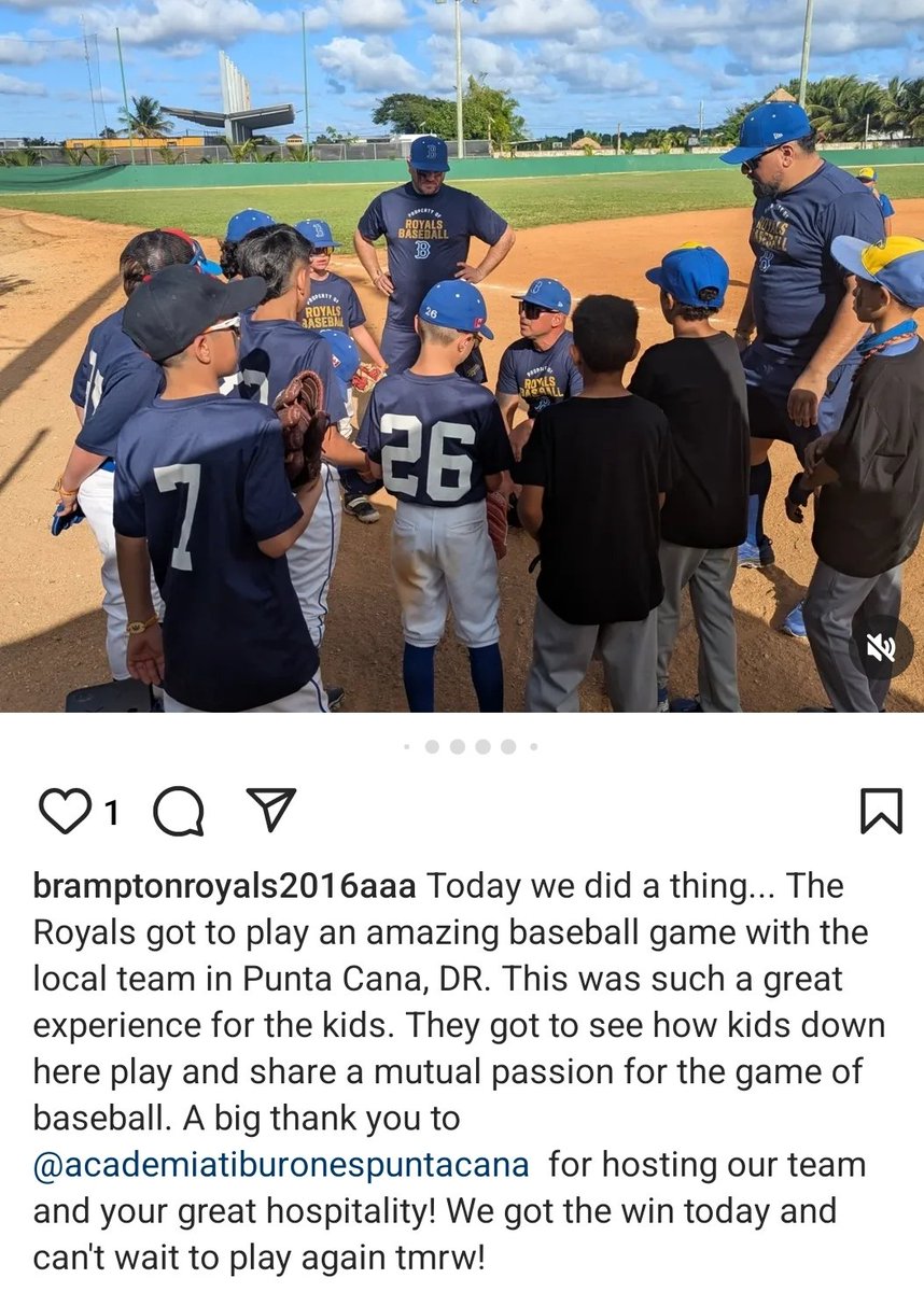 Brampton Royals 9U having an experience of a lifetime playing in Punta Cana! Have a blast team!