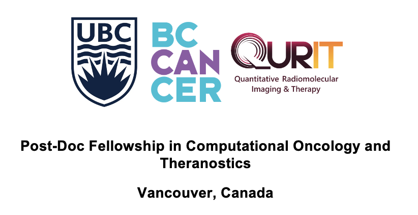 We have a Post-Doc opening in Computational Oncology and Theranostics in our Qurit Lab (Qurit.ca) in Vancouver, Canada. For more details and how to apply: 
ubc.wd10.myworkdayjobs.com/ubcstudentjob/…