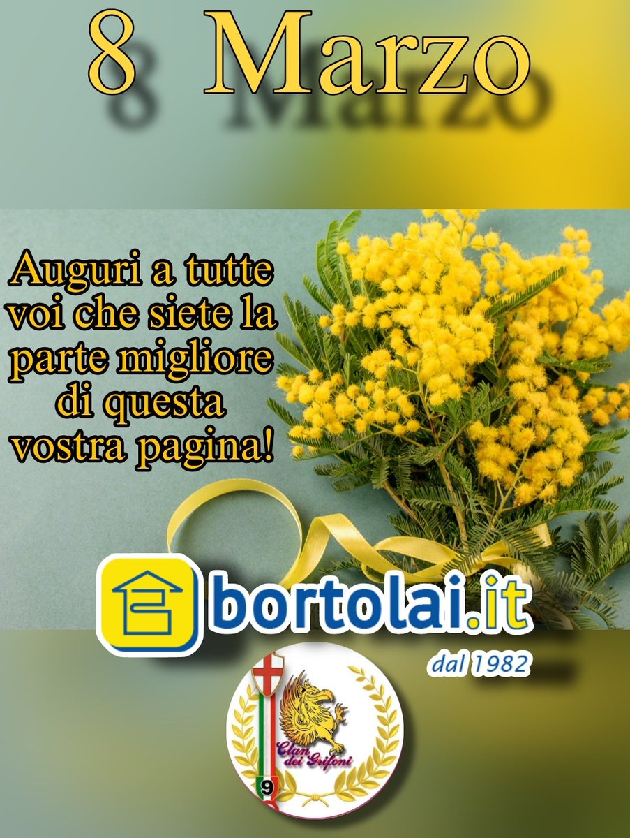Buon 8 Marzo a tutte le nostre meravigliose Grifoncine!
Clan dei Grifoni &amp; Bortolai.it ❤️💙🥂