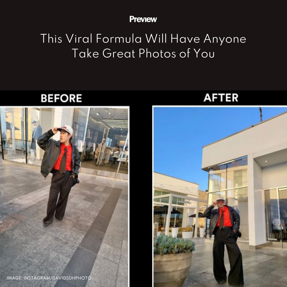 previewph's tweet photo. Struggling to get the perfect shot? Say goodbye to unflattering angles with #DavidSuh’s viral 4-step formula. Save this for your next shoot! Read more: https://t.co/HLGlycvE9s https://t.co/9pH5mImFyW
