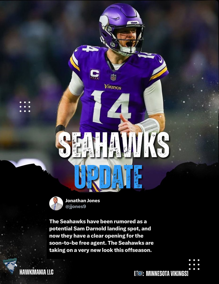 hawkmania4's tweet photo. 🚨RUMOR:

The #Seahawks are interested in Sam Darnold: https://t.co/onivFU8QMd