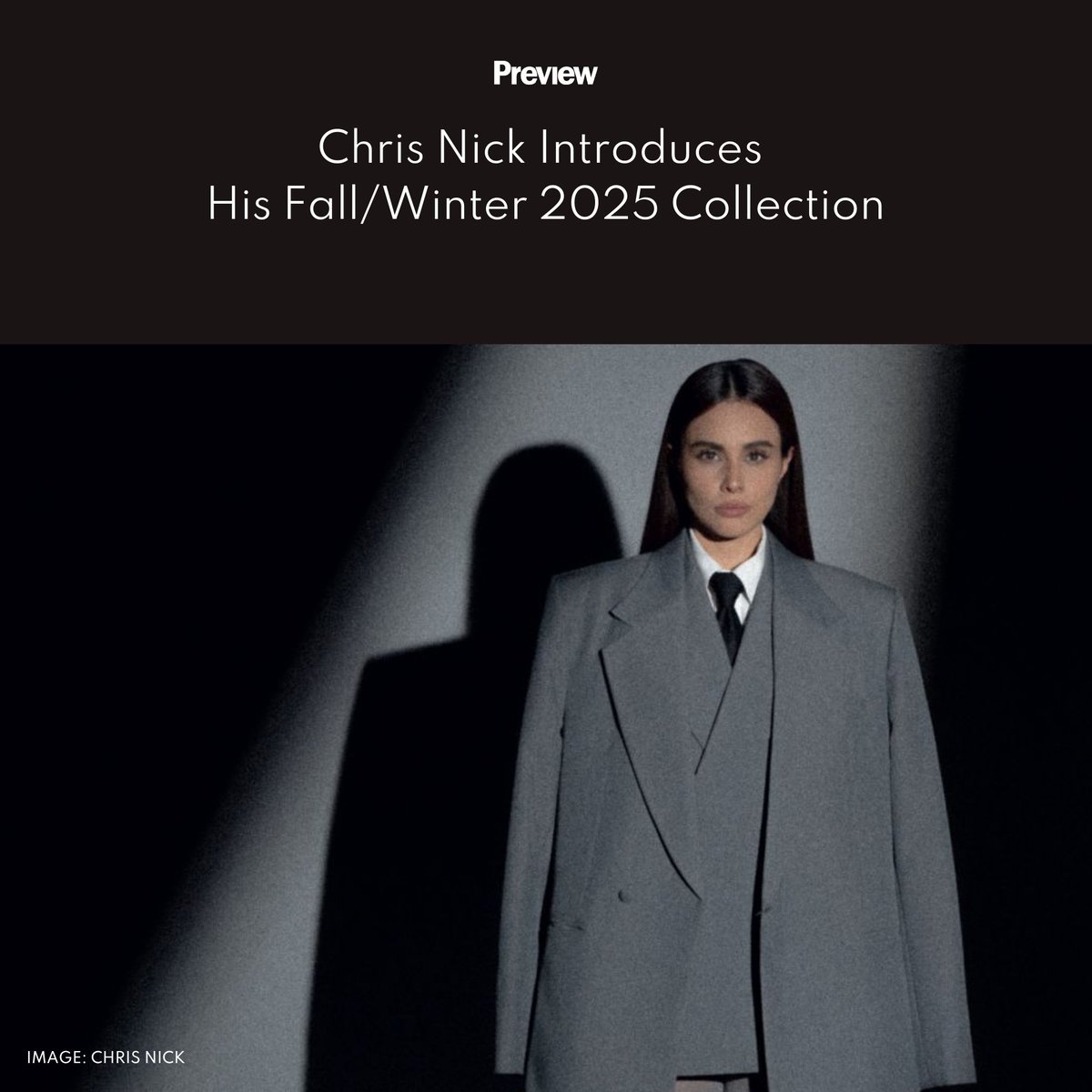 previewph's tweet photo. Wall Street power dressing, redefined. #ChrisNick’s latest collection blends ‘80s masculinity with his signature sharp silhouettes, creating a wardrobe that’s equal parts commanding and refined. Read more: https://t.co/biKwLTRo09 https://t.co/0Gi049ci5E