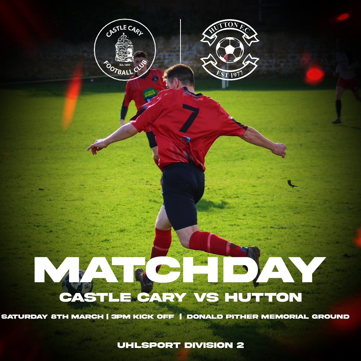 MATCHDAY
⚽ Castle Cary Vs Hutton First
🏆 Uhlsport Division 2
🏟 Home
⏱ KO: 3PM

#CCFC #CastleCaryFC🔴⚫