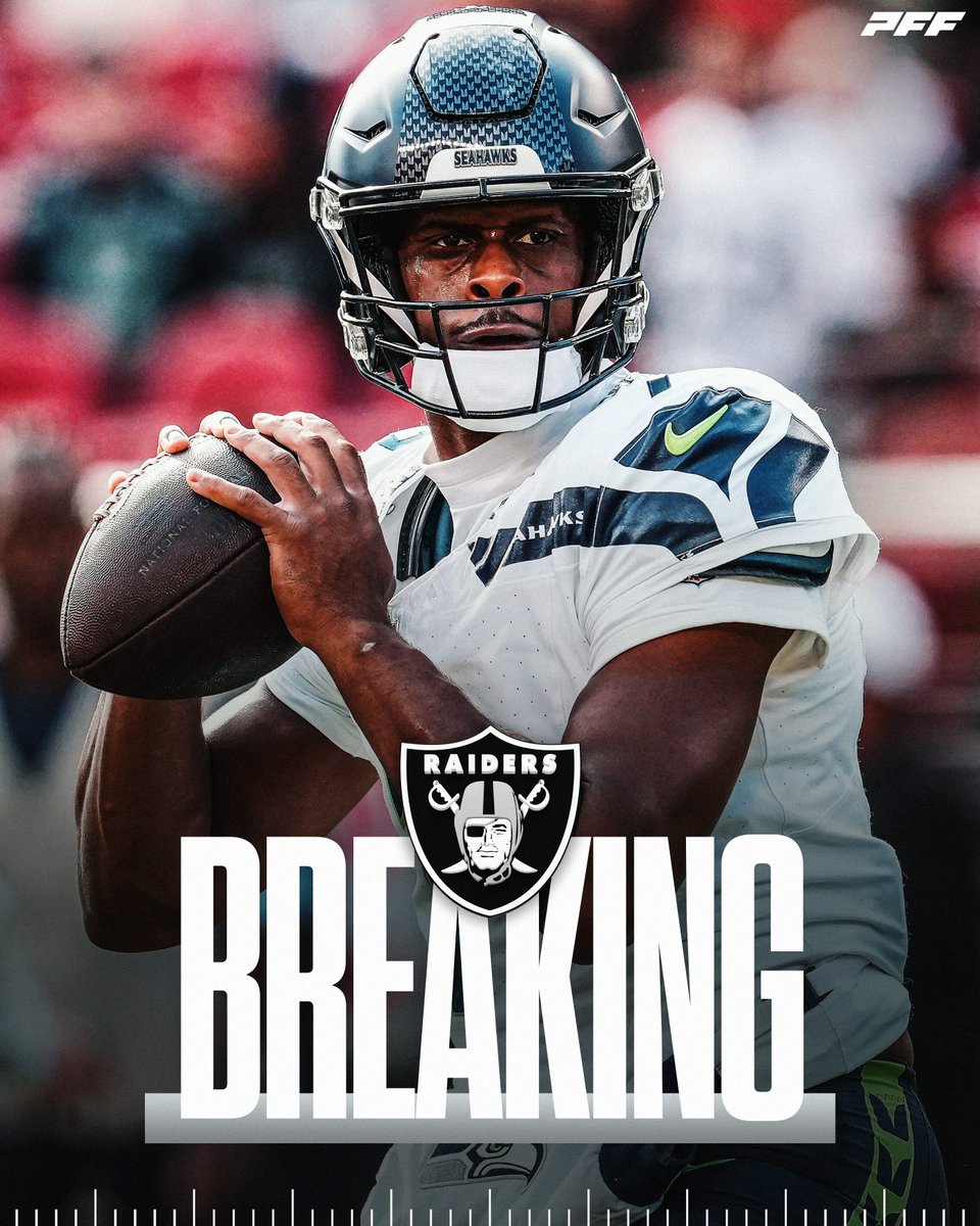 PFF's tweet image. GENO SMITH IS THE RAIDERS' NEW STARTING QB ☠️

Since 2022:

- 94 Big Time Throws (2nd)
- 77.9% adjusted completion rate (6th)
- 85.3 passing grade (8th)