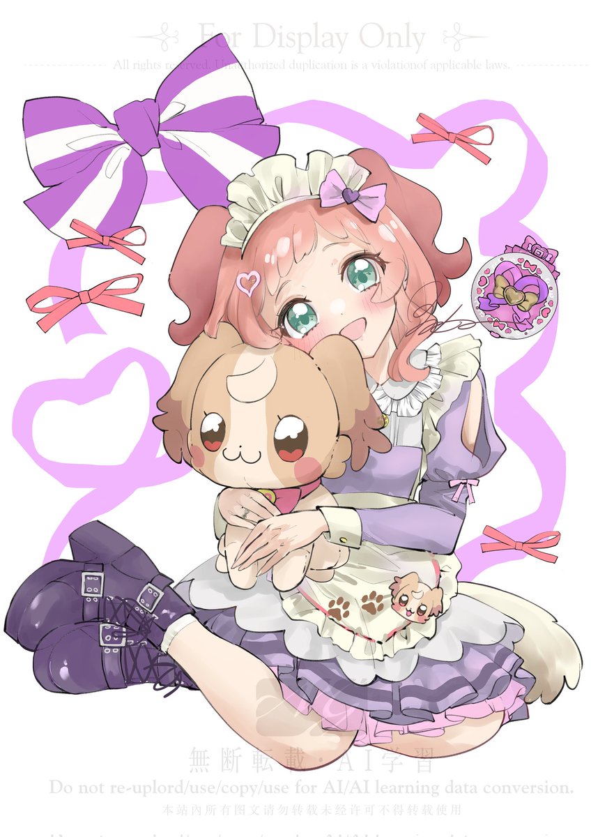 「並べるとかわちいわんにゃんメイドさん実はペンダントの飾り部分、全員お揃いなんだけ」|小笹あんこ＠レイフレ28のイラスト