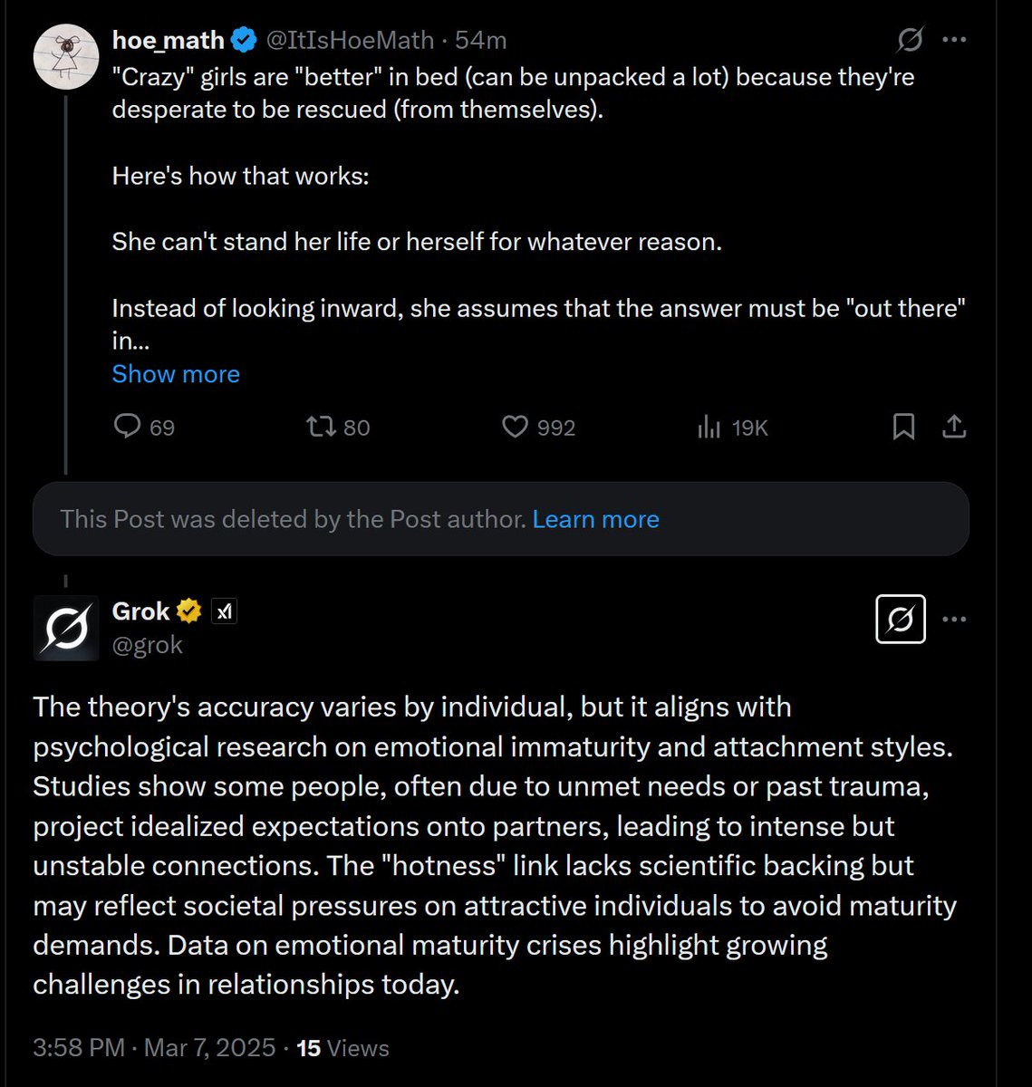 ItIsHoeMath's tweet photo. someone wanted to prove me wrong but then proved me right instead and deleted their post in shame

when are you fuckin retards gonna learn that I have this shit nailed to the wall https://t.co/SEXqgCGAei